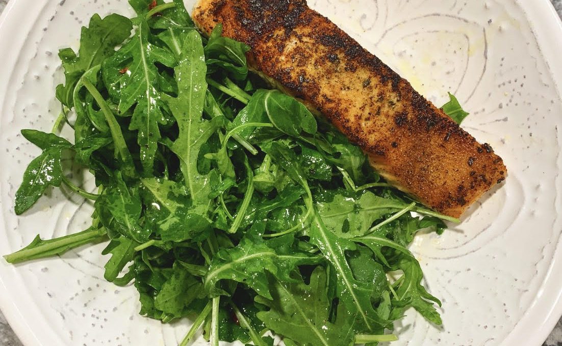 Seared Salmon w/ Arugula Salad