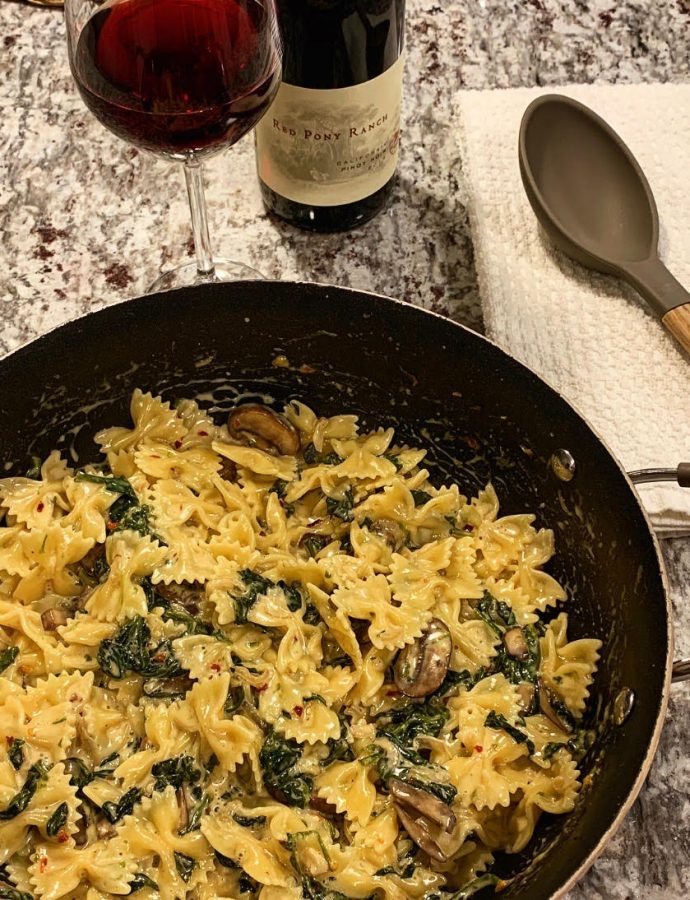 Creamy Mushroom & Spinach Pasta