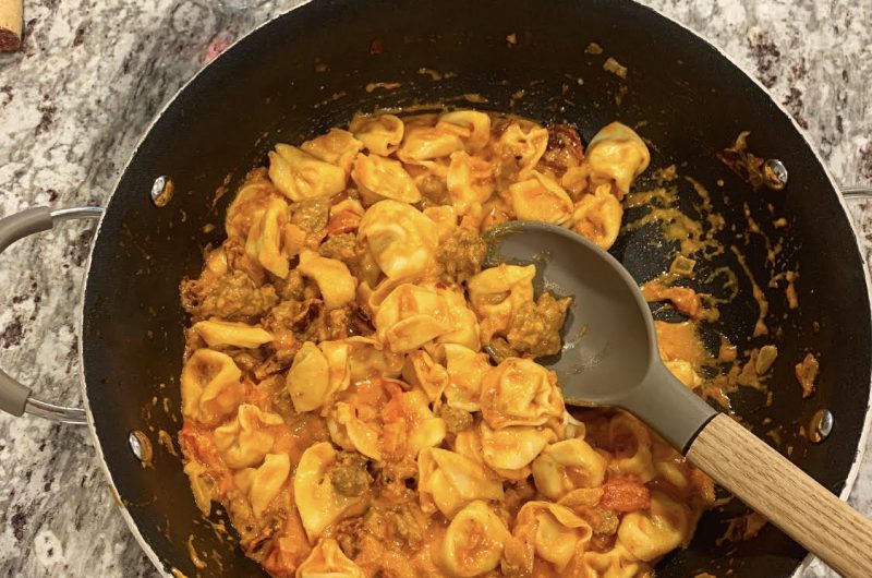 Tortellini with Hot Italian Sausage